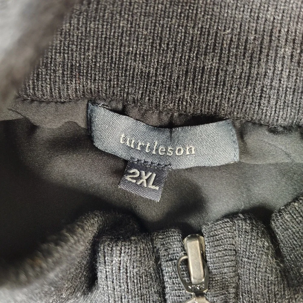 OSU Cowboys Turtleson Sweater Mens 2XL Gray 100% Merino Wool 1/4‎ Zip Poly Lined